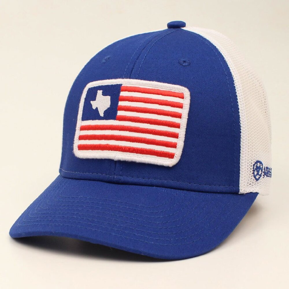 Ariat Men's Texas USA Flag Patch Blue Cap